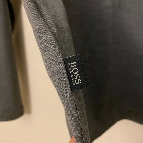 Men’s Boss Hugo Boss Long Sleeve Crewneck in Gray